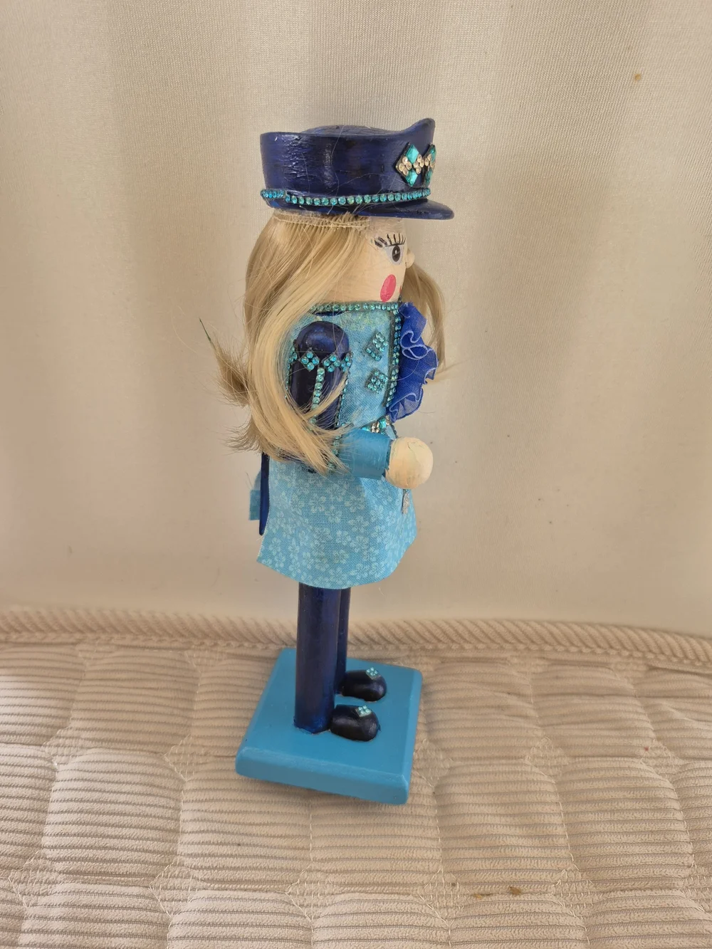 Blue Decorative Wooden Lady Nutcracker